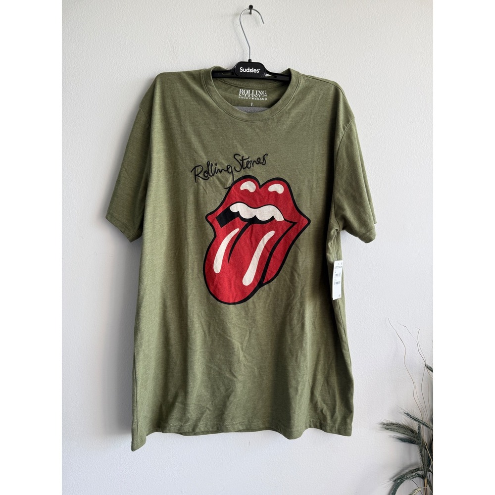 Lucky Brand Rolling Stones Graphic Tee Olivine Green L Nordstrom 120714 - Picture 2 of 8